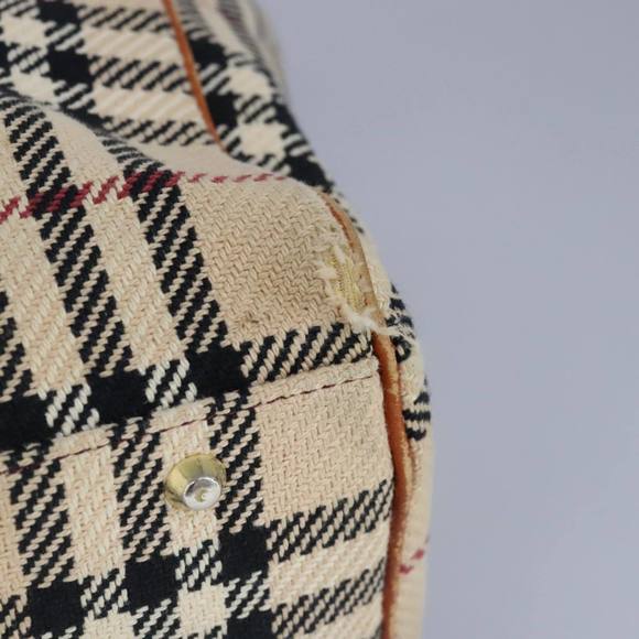 BURBERRY Nova Check Tote Bag Canvas Beige Gold Auth 98863 - Picture 10 of 16